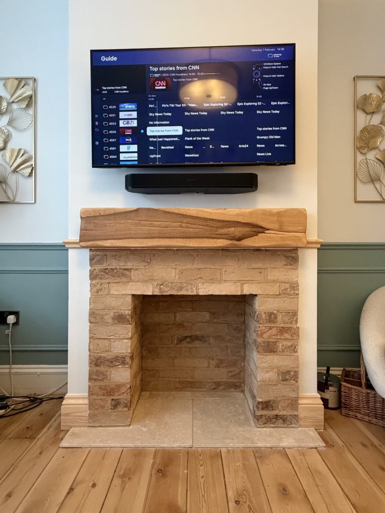 Live-Edge Fireplace Mantle — Red Design & Build Ltd, London
